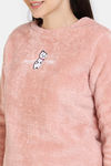 Zivame Fancy Fur Knit Poly Winterwear Sweatshirt - Dusty Pink — thumbnail 5